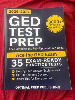 GED Test Prep 2026-2027 Study Guide in Navy & Yellow